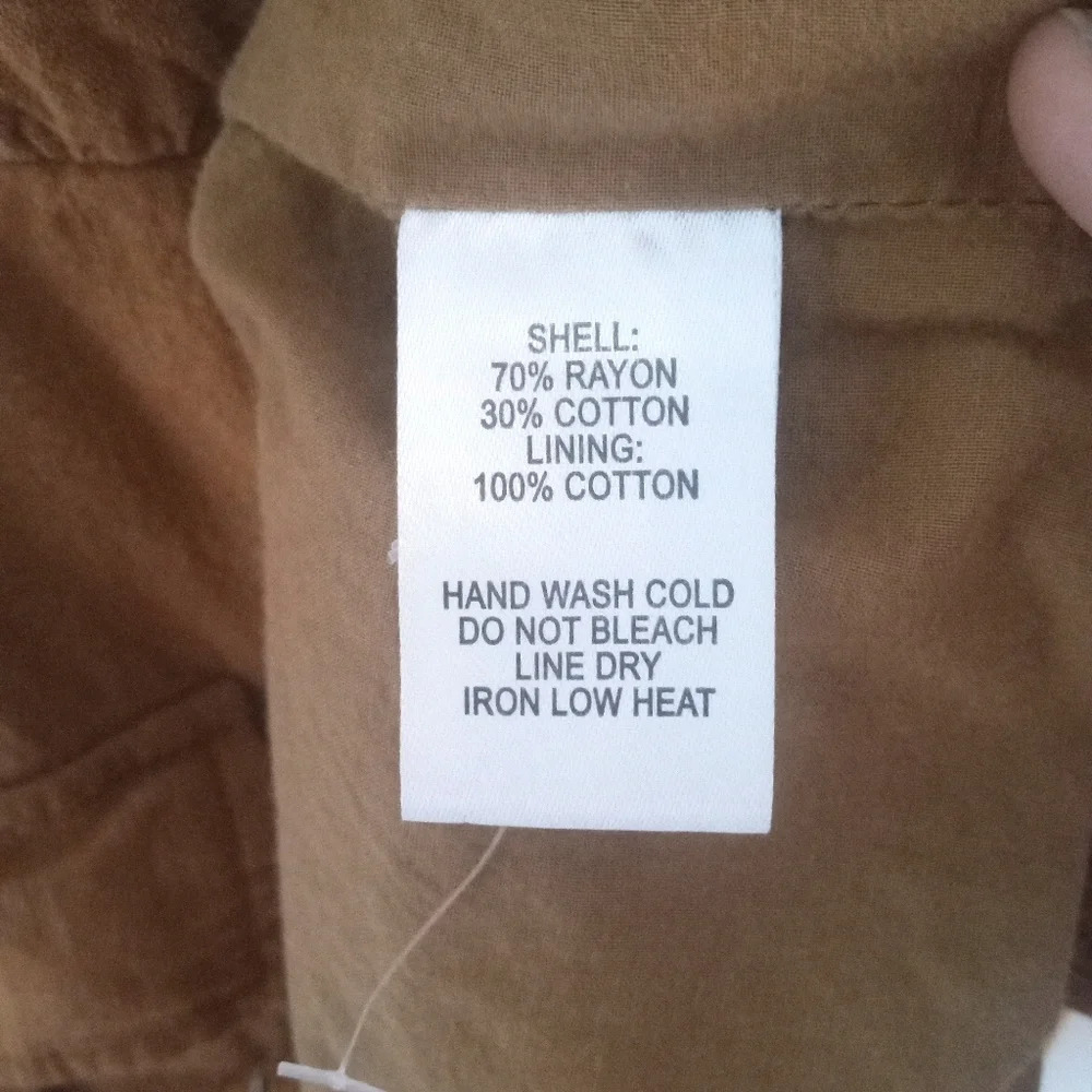 Lulu's Meant For Greatness Cotton Blend Button Front Tan Mini Dress Size XL - Picture 12 of 12
